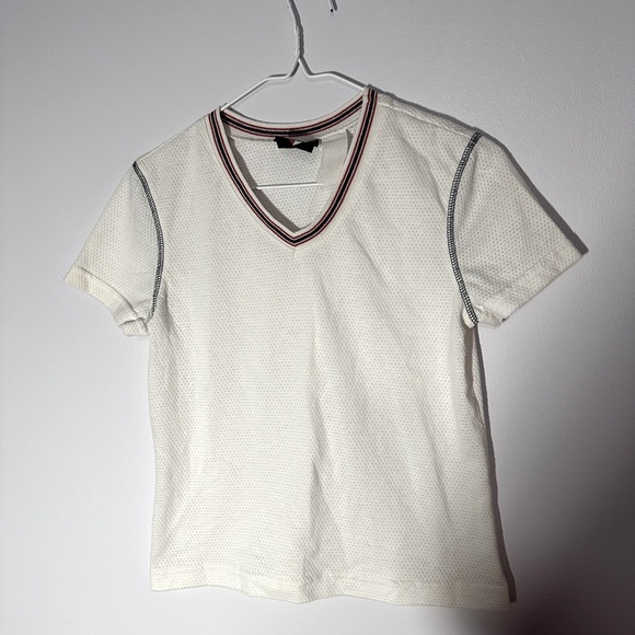 vintage 90s white jersey style top size small - Picture 1 of 4